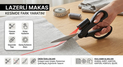 Lazerli Makas – Lazer Çizgili Hassas Kumaş Kesim Makası