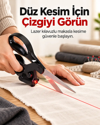 Lazerli Makas – Lazer Çizgili Hassas Kumaş Kesim Makası